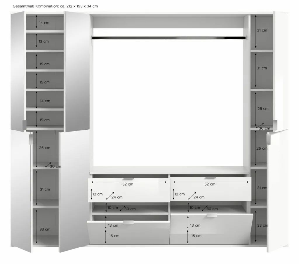 Xonox Vestiaires D'Entrée Complets<Vestiaire combiné 5 éléments BODITE